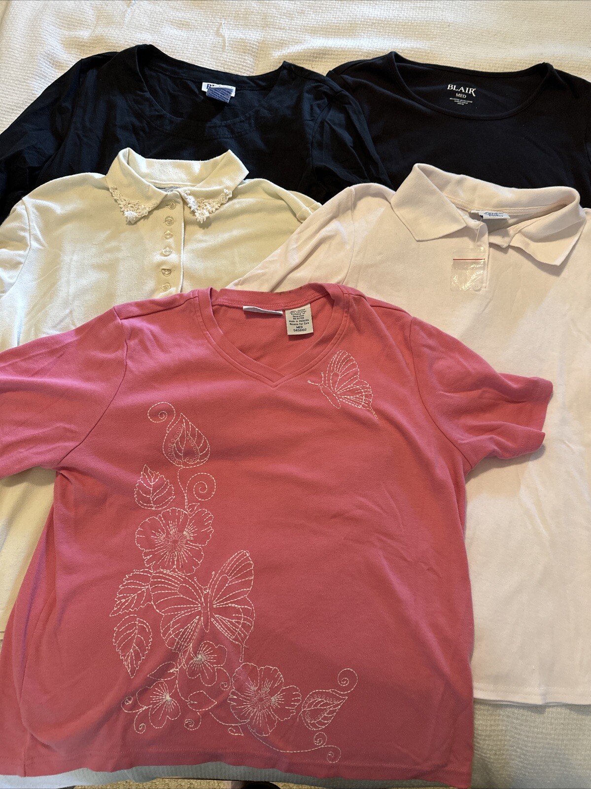 Vtg 90’s Lot Of 5 Ladies Knit Tops By Blair Size Medium