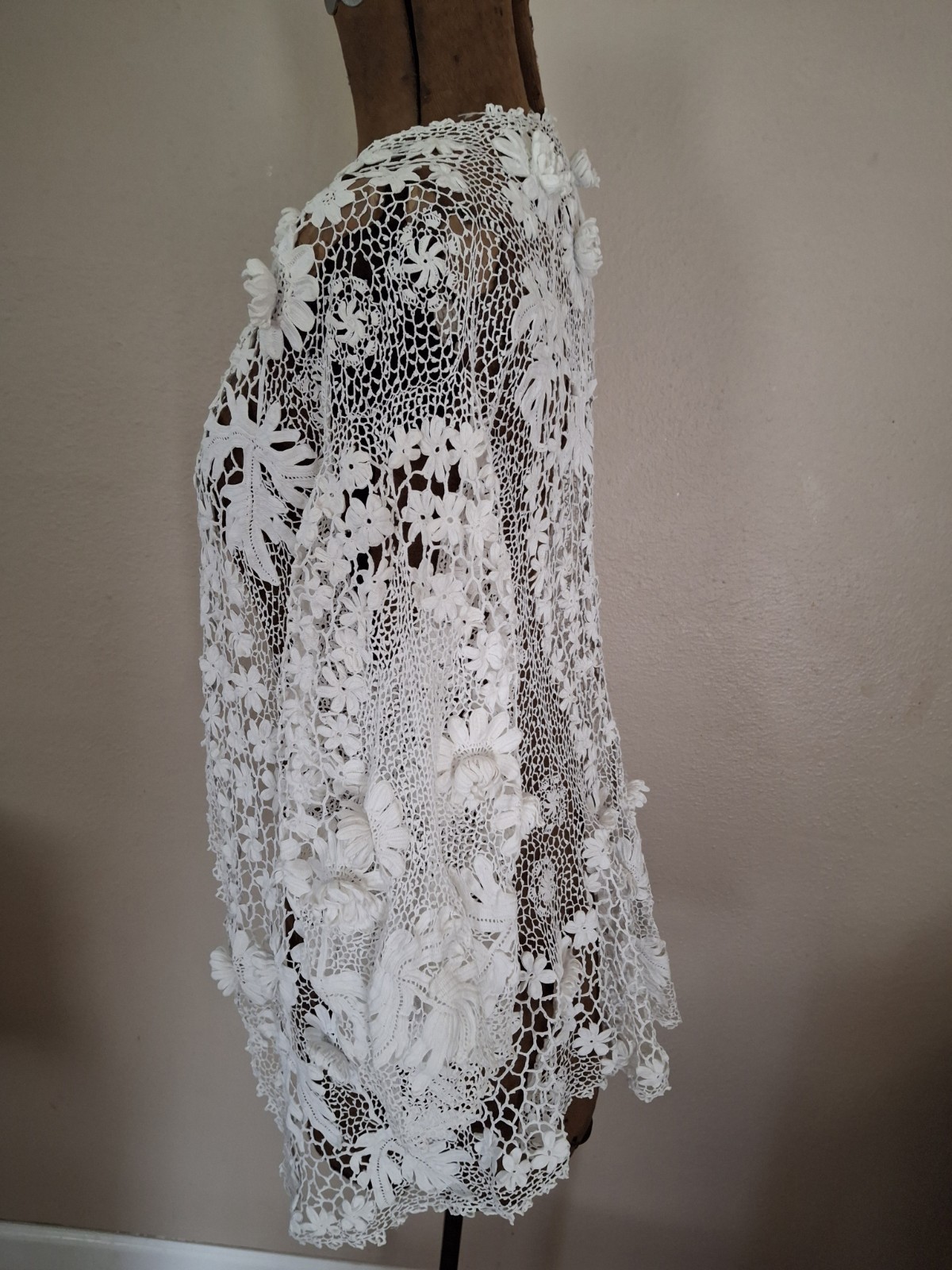 Vintage Edwardian EXQUISITE Irish Crochet Fancy Day Jacket