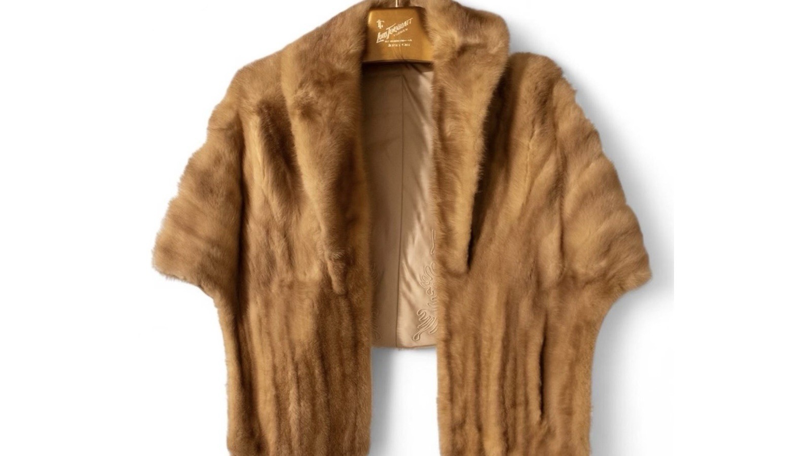 Vintage golden mink fur stole / cape (shawl)