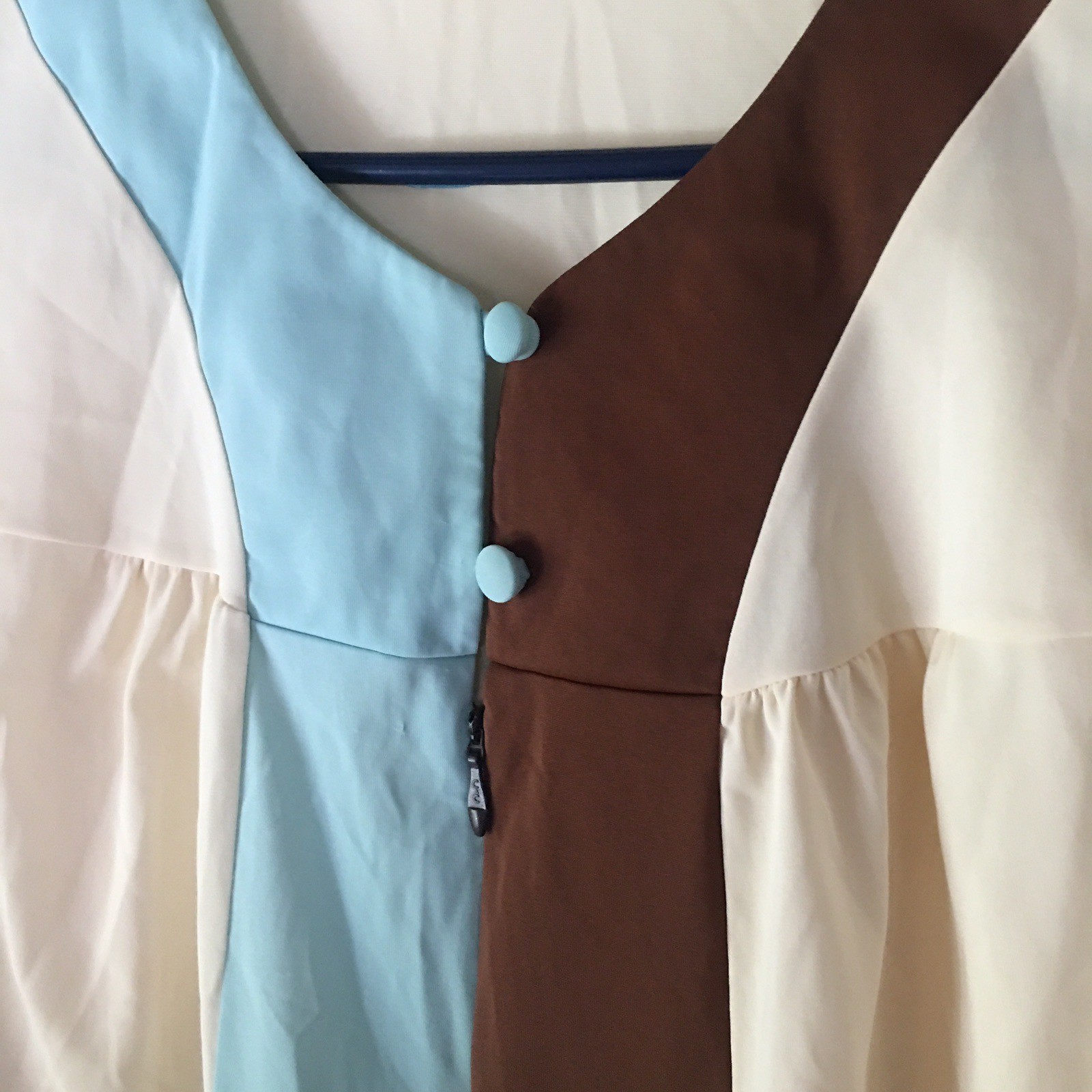 VNTG ShadowLine Nightgown MEDIUM-Nylon-2 Button 3/4 Zip Front Pockets NICE
