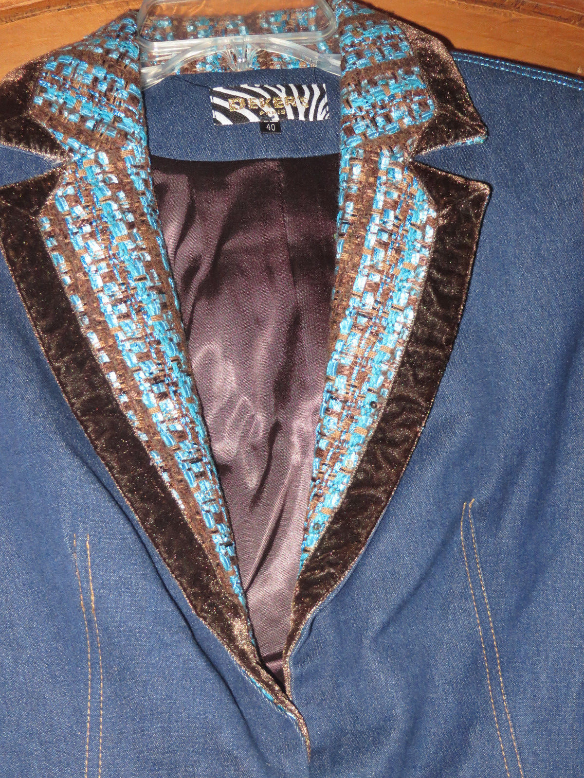 NWT Deker&rsquo;s Paris Couture Jean Jacket Gorgeous!!! size 40 EU