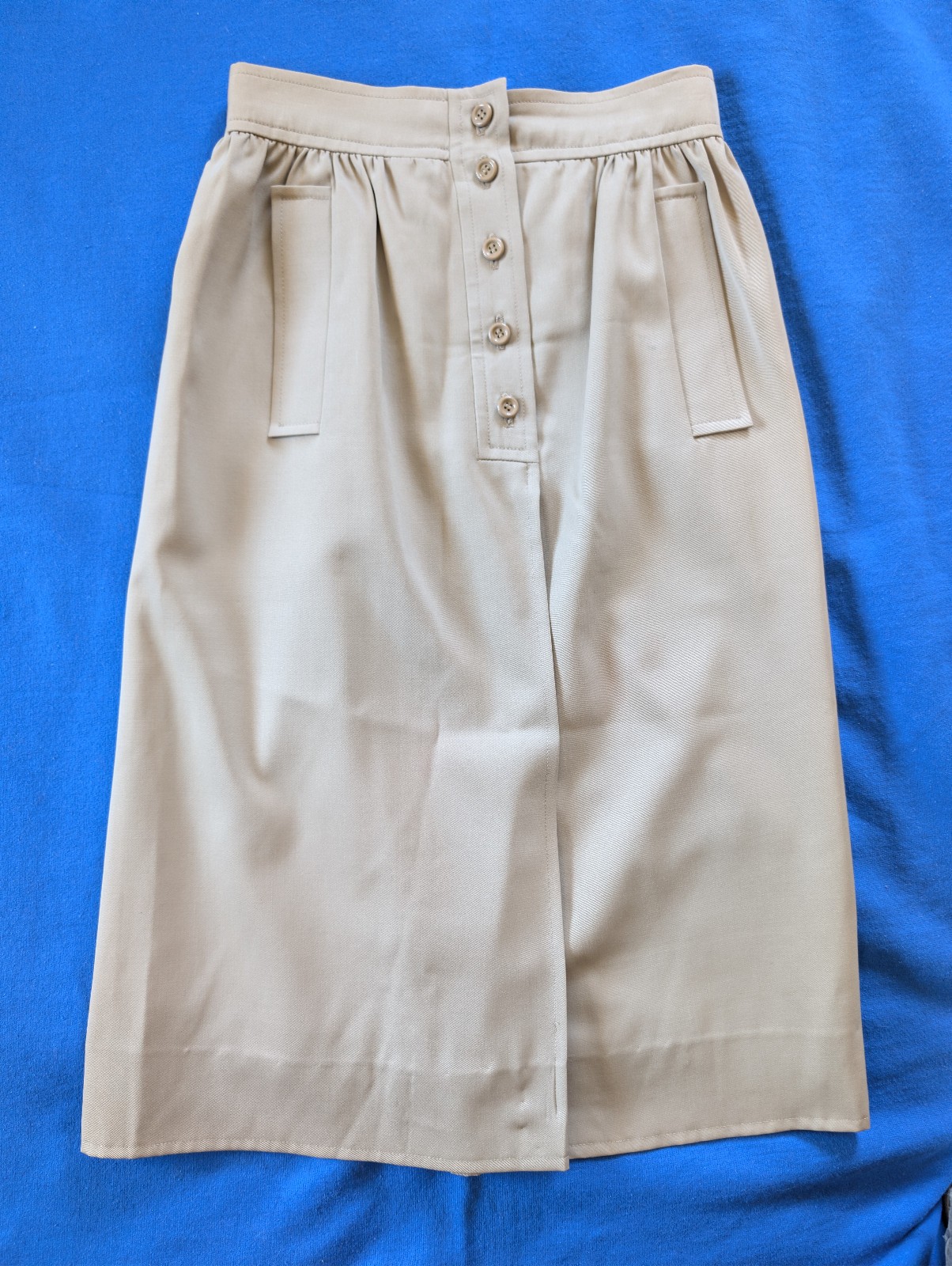 Vtg 1980s Emanuel Ungaro Parallèle Tan Skirt 24&Prime;