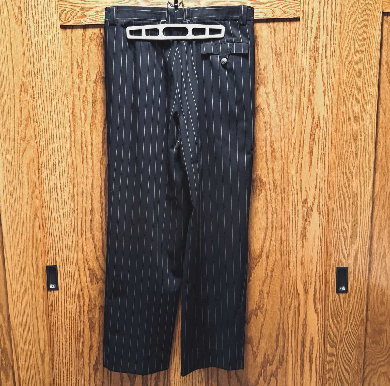 Vtg Versace Womens Pants Large Classic V2 Striped Black Wool Read for Sizing