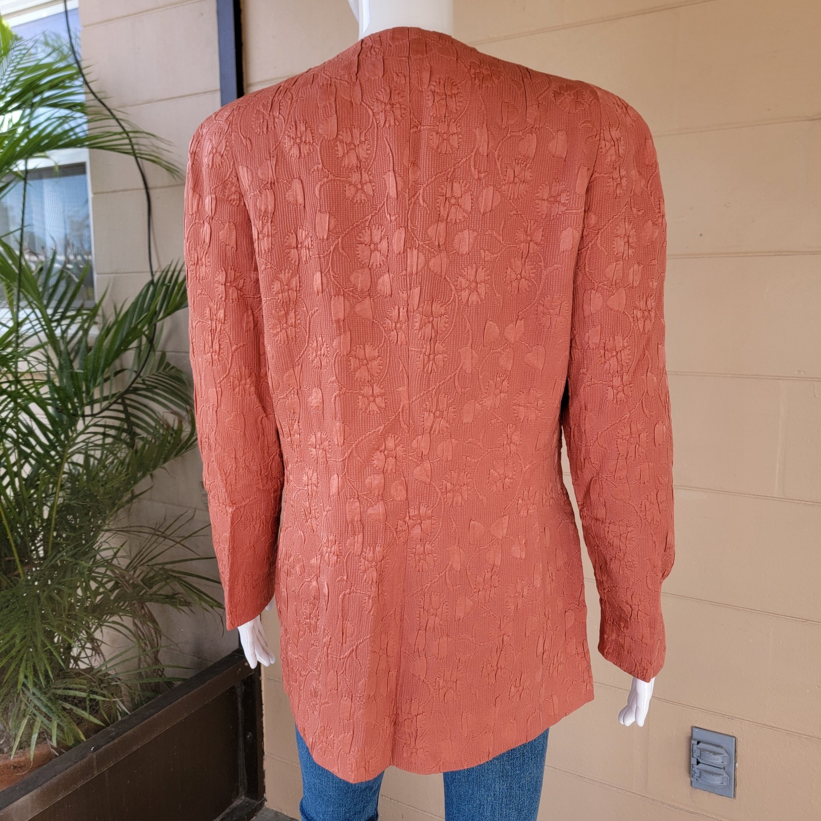 Vintage 1970s Anne Klein Blazer Jacket Union Made Orange Salmon Women Size 6