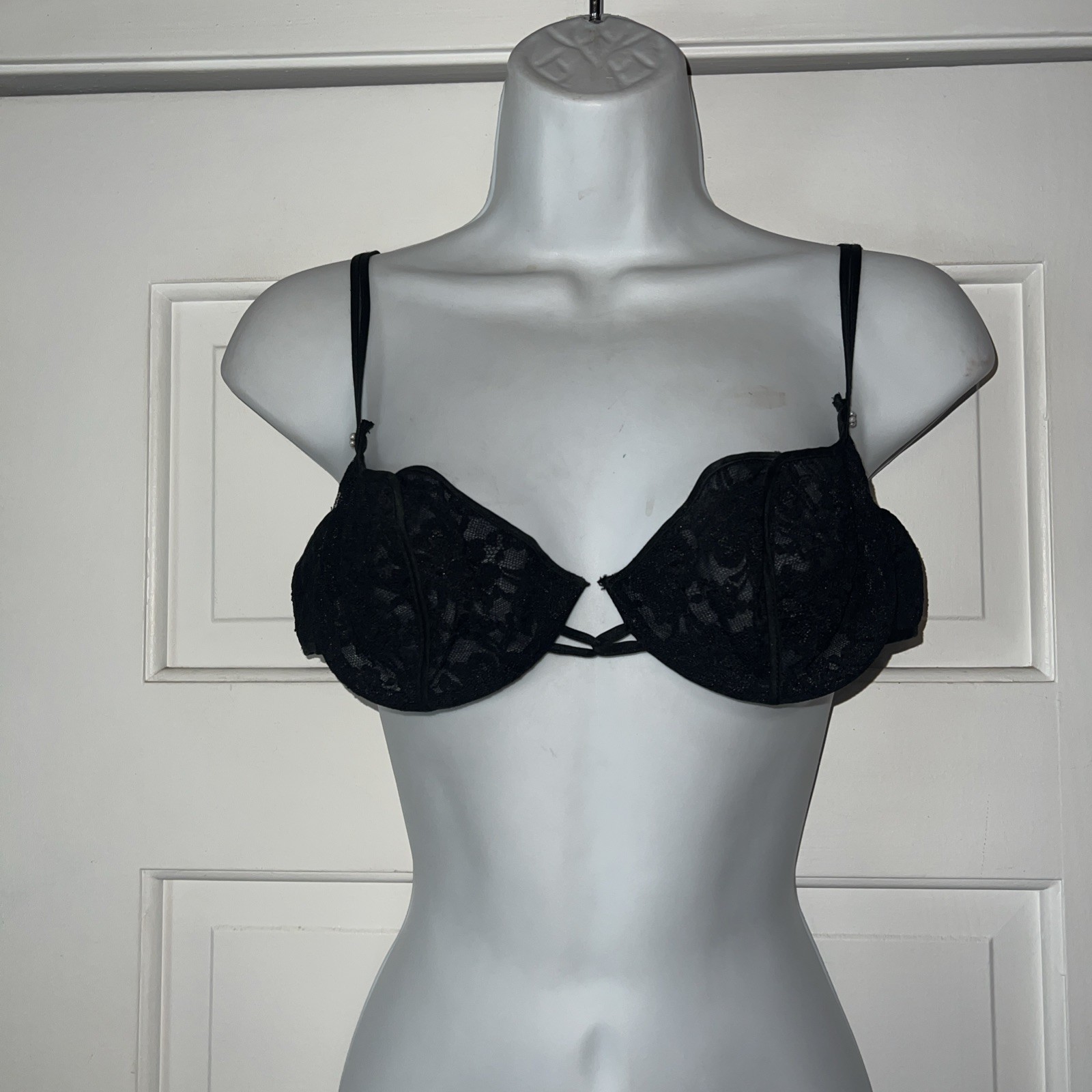 Eve Stillman For Lady Marlene Vintage Bra 36B Black Lace