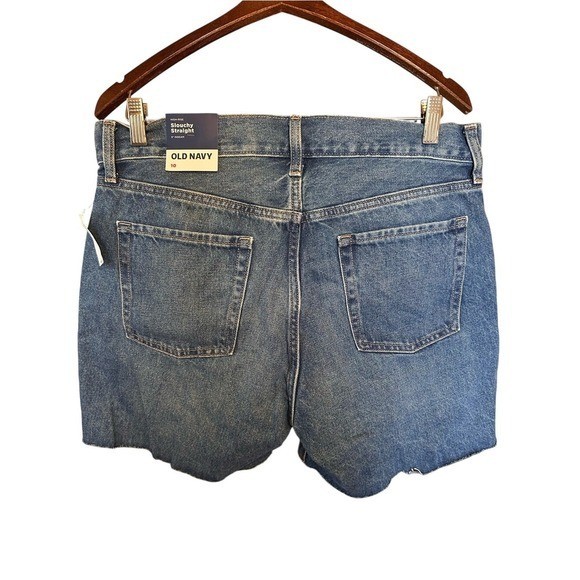 NWT Old Navy High Rise Slouchy Straight Denim Shorts Size 10