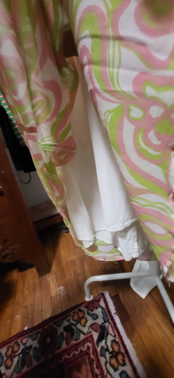 Vintage? Ulf Andersson MOD Pink Green White Print – Deep V Empire Midi Dress L