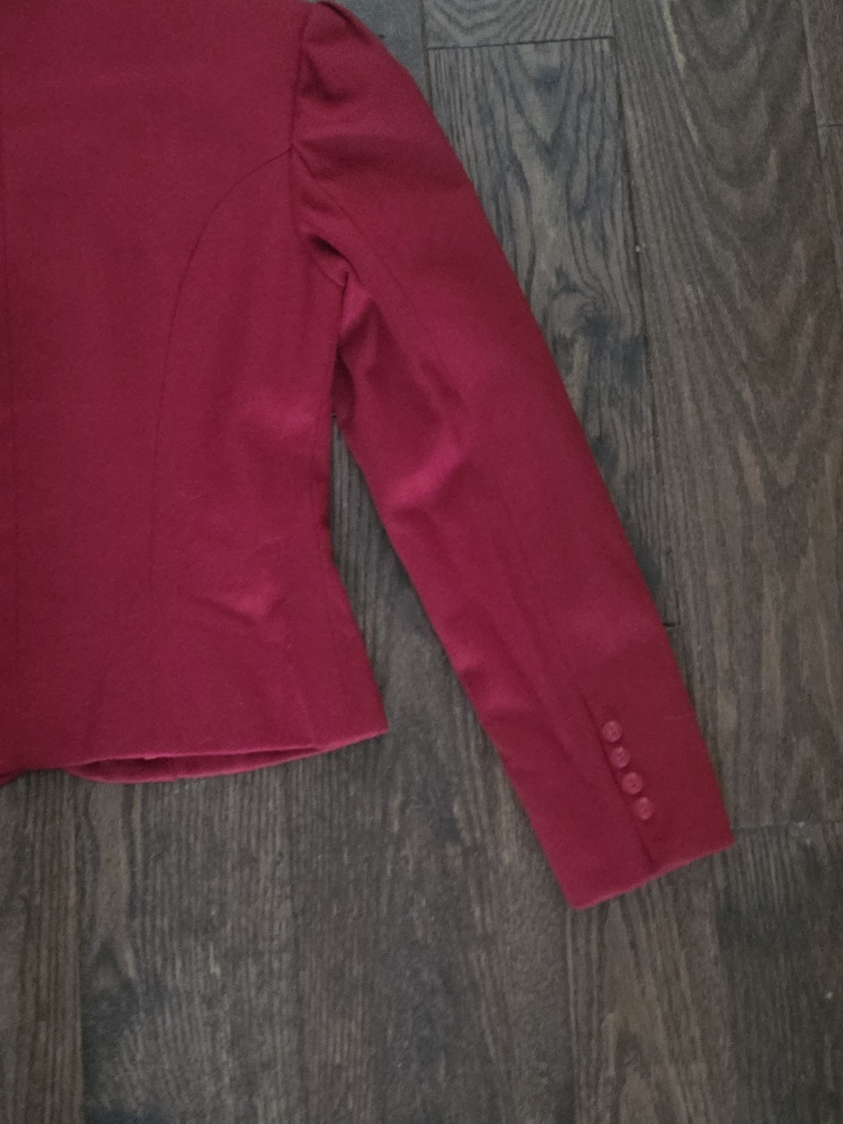 Vintage 1940s 1950s Red Wool Cropped Blazer Jacket Fitted Nipped Pinup No Label