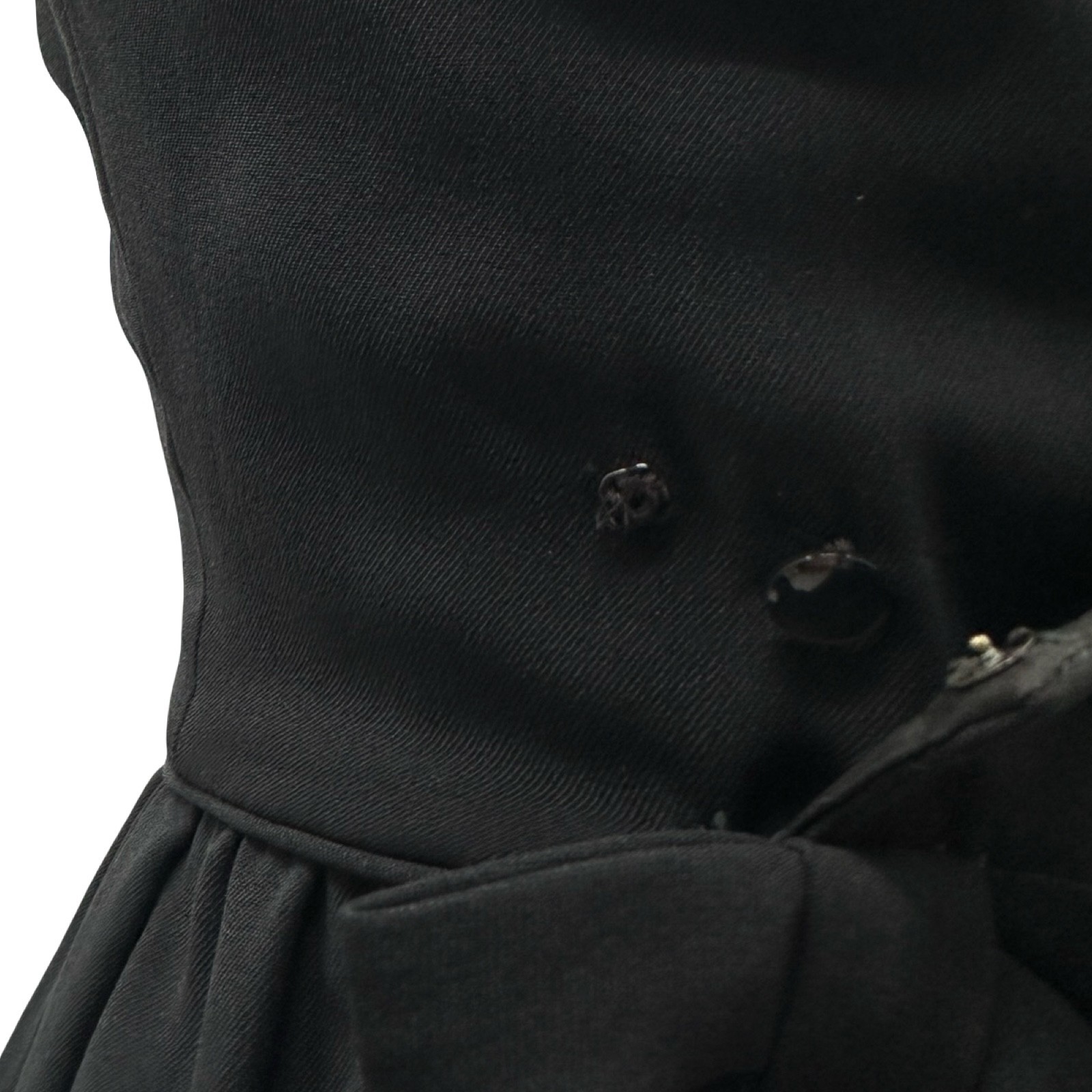 Vintage 1960s Black Fit & Flare Sleeveless Dress ILGWU Union Made Classic Midi