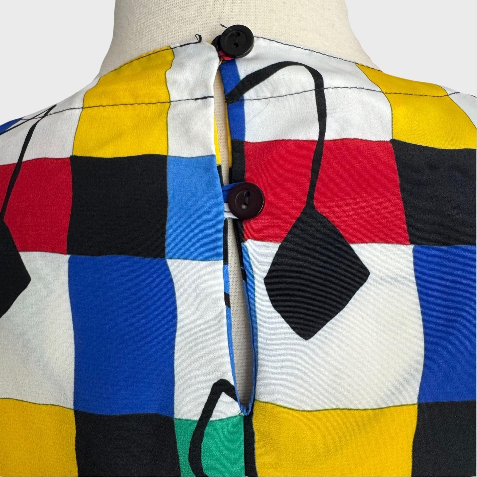 Vintage 80&rsquo;s Women&rsquo;s Med Short Sleeve Abstract Geometric Art to Wear Top