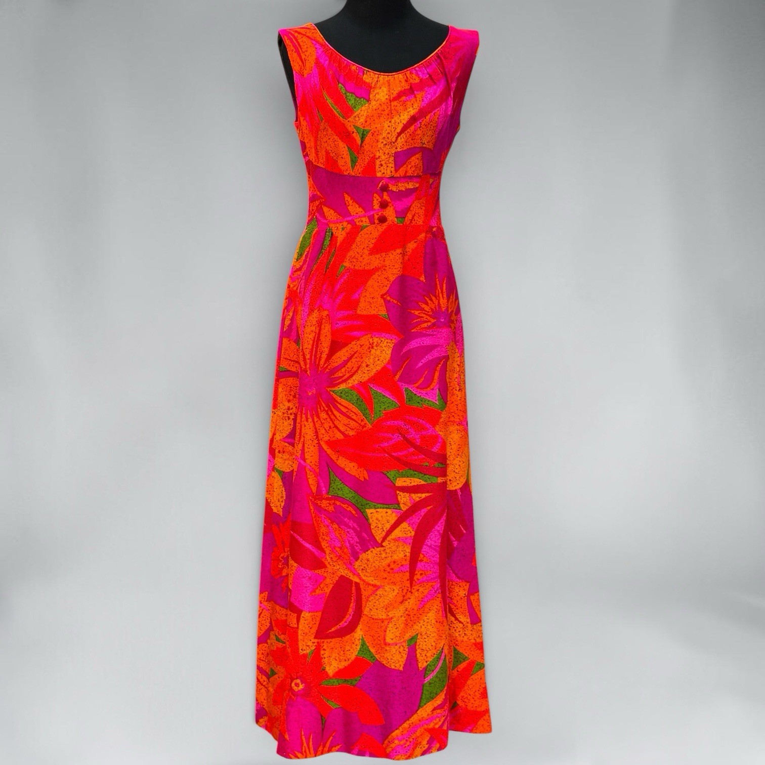 Vintage Liberty House Sydney Hawaiian Maxi Dress Small Made In Hawaii Floral
