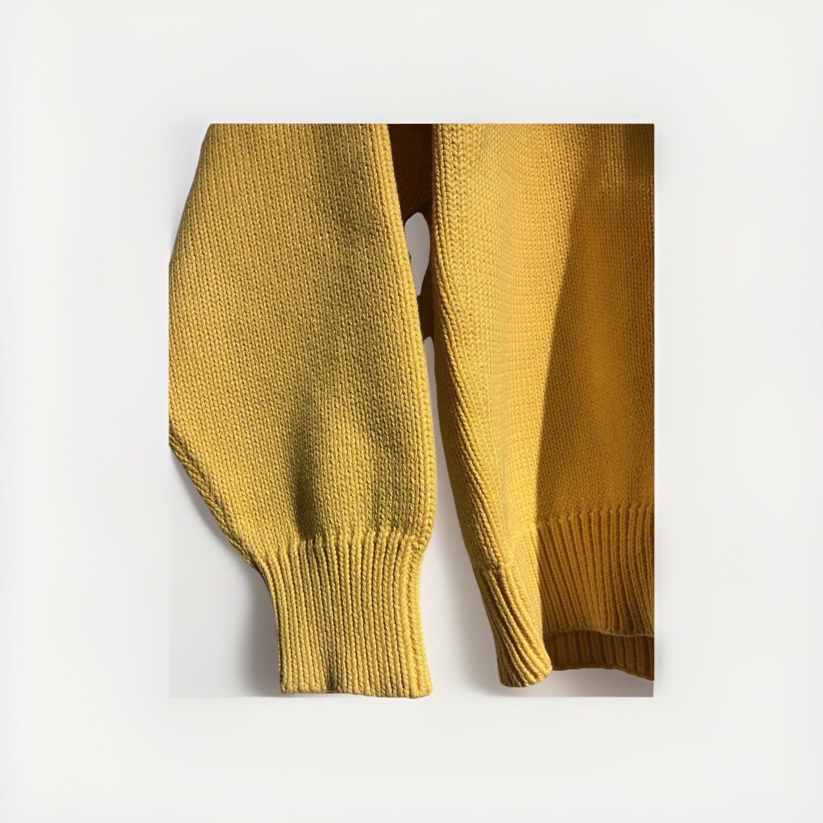 Vintage 80’s Essential Elements Yellow Cotton Crew Neck Sweater Size M Preppy