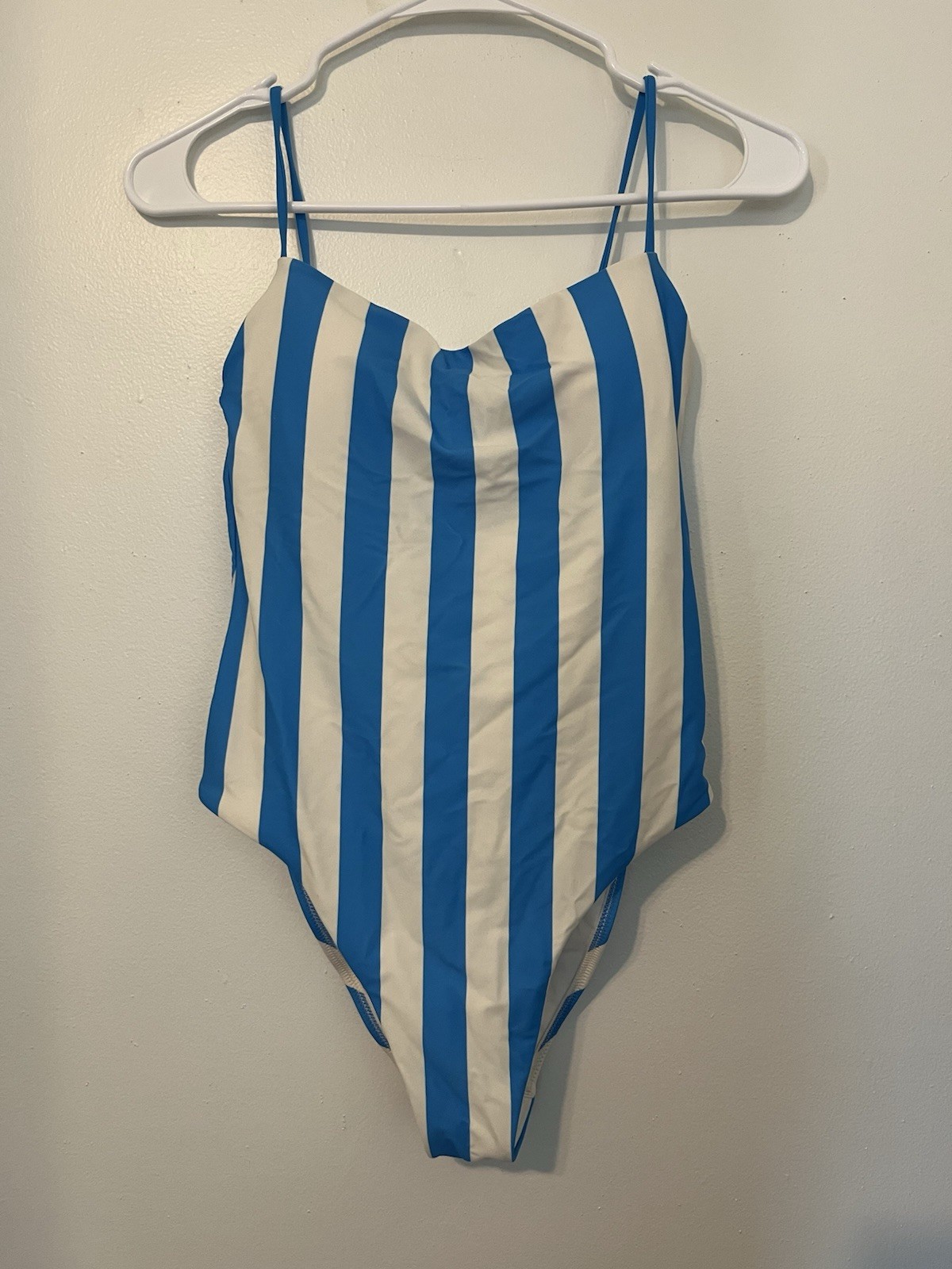 SHADE & SHORE Blue & White Striped Women&rsquo;s Swimsuit Size S (4-6)