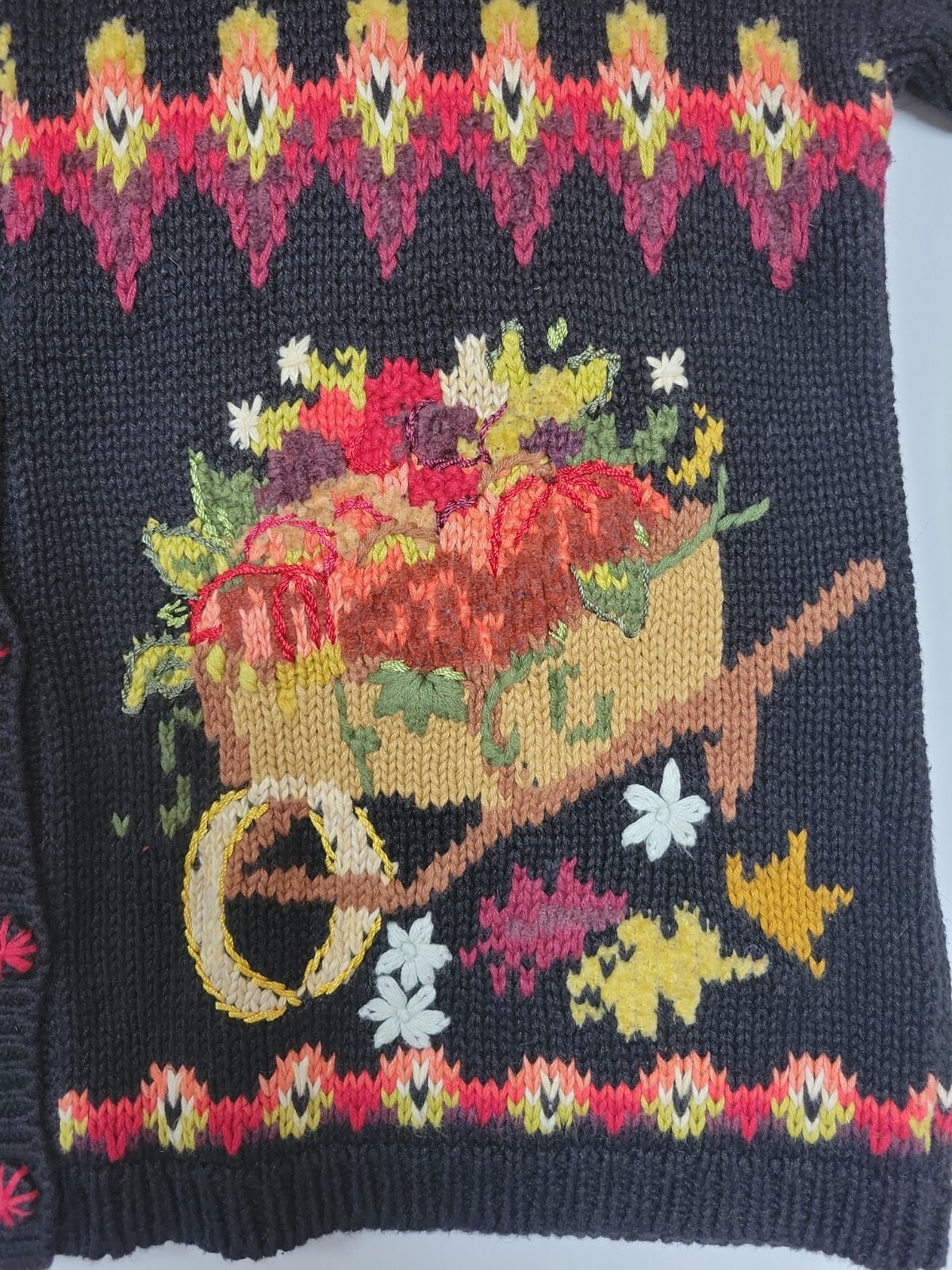 2001 Vintage Hairloom Collection Women&rsquo;s L Knit Sweater Harvest Thanksgiving
