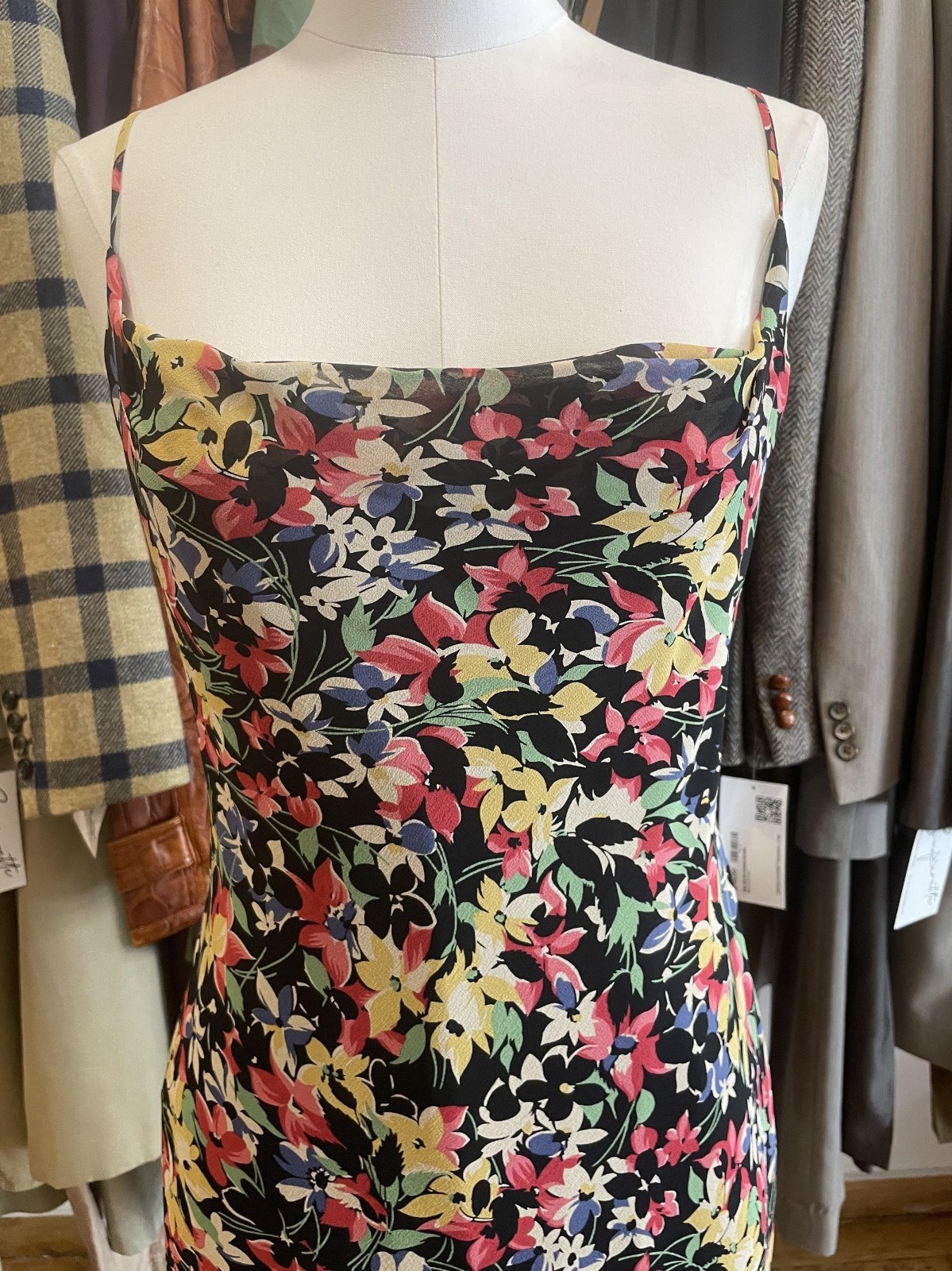 Vintage Ralph Lauren 90s Does 30s Floral Silk Slip Dress