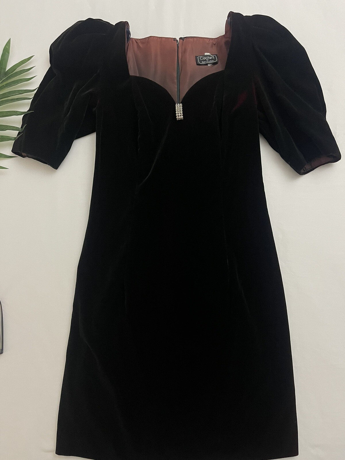 VTG Cachet by Bari Protas Burg VELVET COCKTAIL EVENING DRESS SIZE 3-4