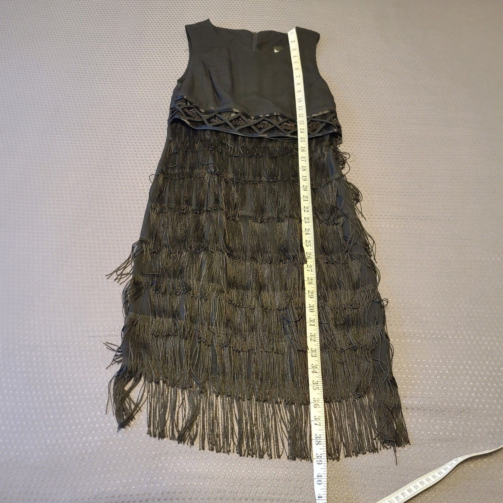 Vintage Brioche California Black Flapper Dress Tassels And Sequin Size 7/8