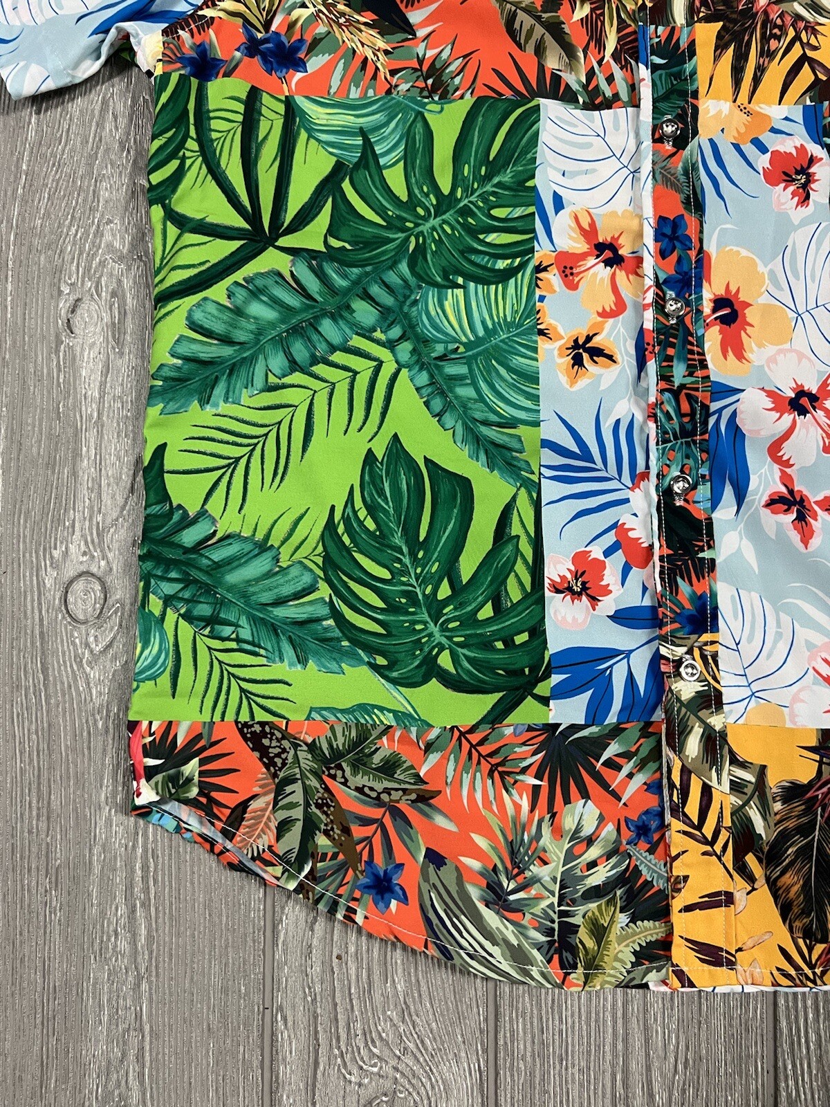 CR-24 Bordo Cromato Hawaiian Shirt Women’s M All Over Tropical Floral Print VTG