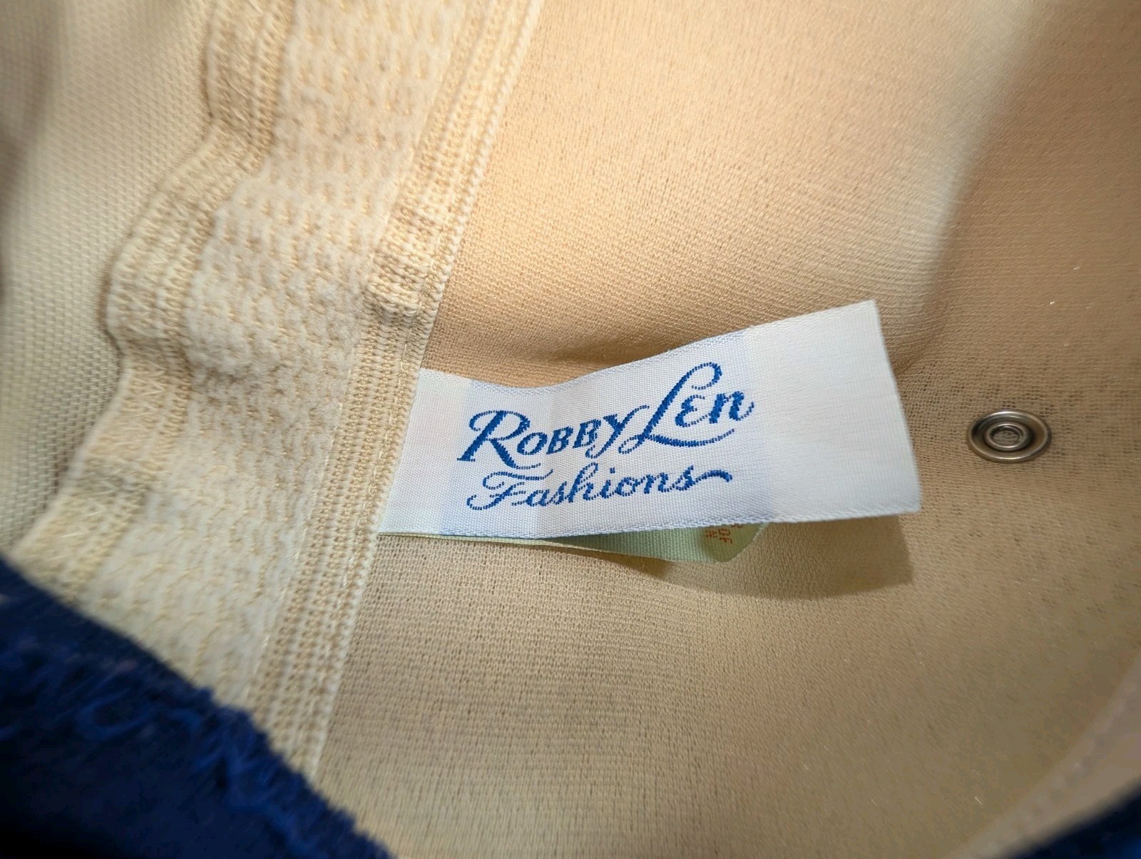 Vintage Robby Len Fashions Shape-Lee Blue Swim Dress Bathing Suit Pin Up 13/14