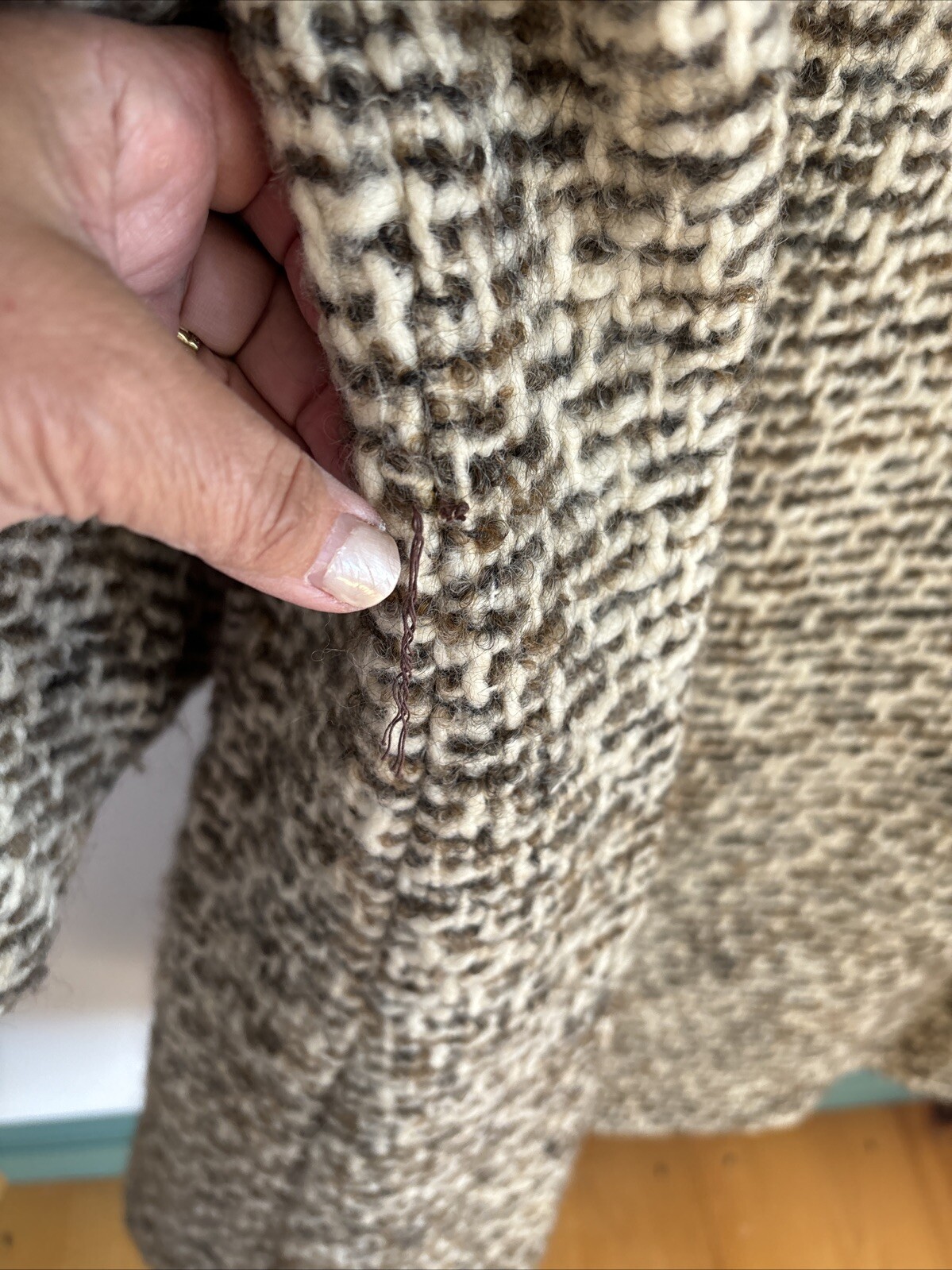 Herbert Bass Wool Coat M* Big Buttons Union Label True Vintage Boucle Nubby