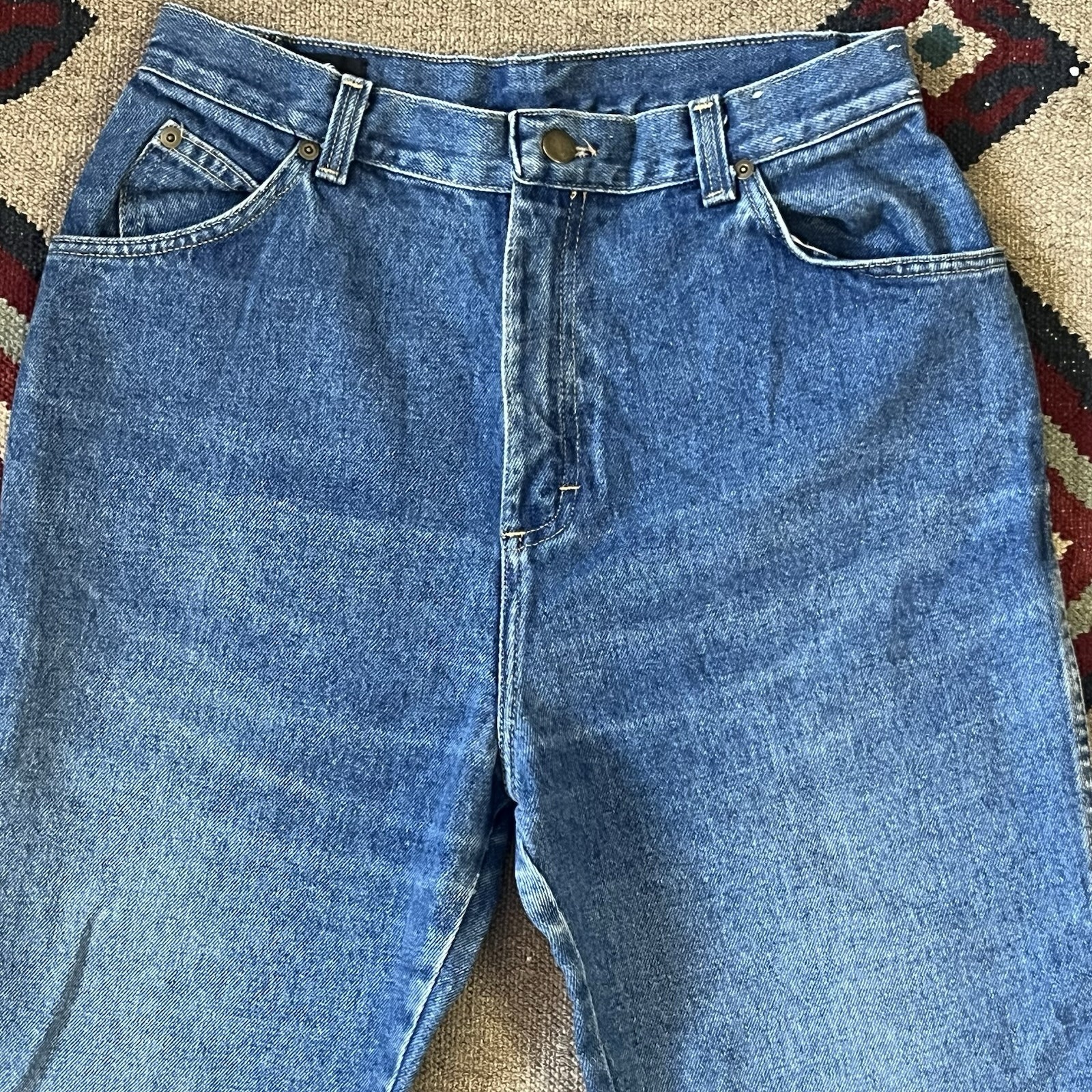 Vintage 80s Silver Unicorn High Waisted Mom Jeans Women’s Size 13 Blue Denim