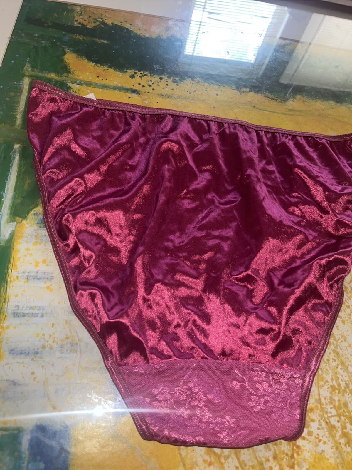 Vintage Lane Bryant Cacique 14/16 Second Skin High Leg Satin Lace Front Panty
