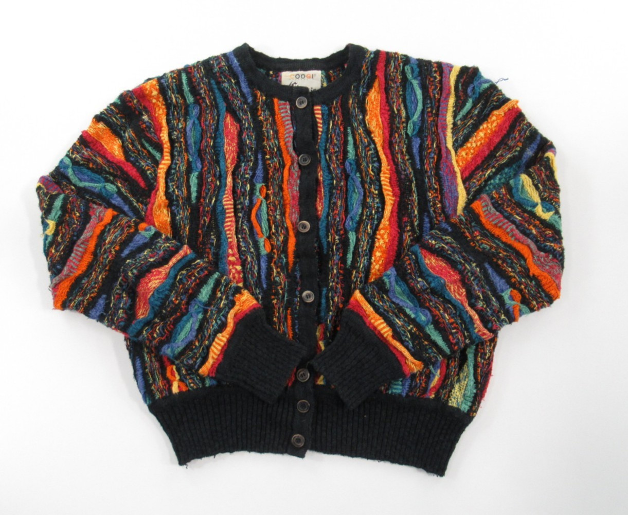 VTG 90s Coogi Classic Women 3D Knit Button Front Cardigan Sweater Size M #VT804