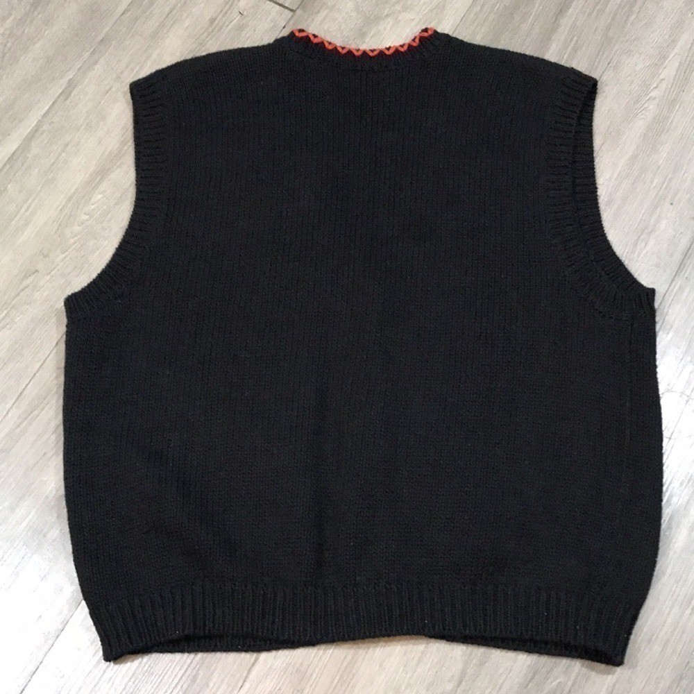 Jennifer Moore Halloween Knitted by Hand Vintage Embroidered Sweater Vest