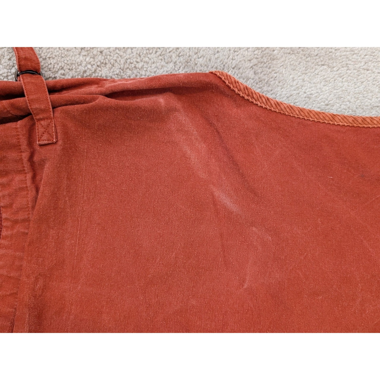 Vintage 70s Gap Womens Rust Orange Cotton Canvas Corduroy Utility Vest Size S