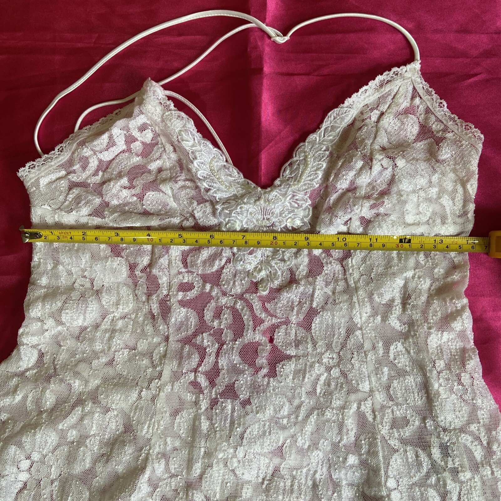 Vintage Intimate Attitudes Sz. 2X Polyester Blend Sheer Lace Baby Doll Nightgown