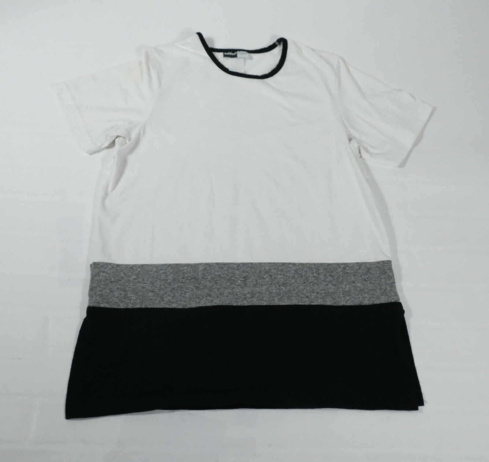 Beldoch Popper Shirt Womens Large White Colorblock Vintage 80s Short Sleeve Top