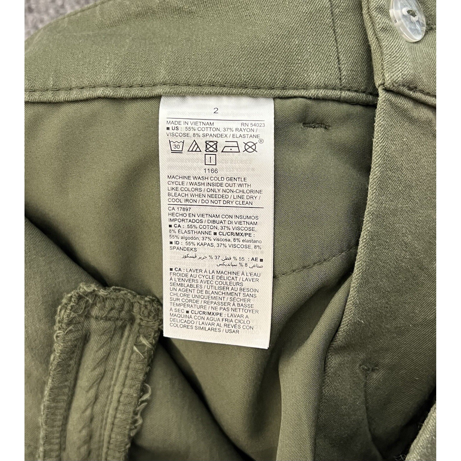 Old Navy High Rise Pixie Ankle Pants Womens Size 2 Green Stretch Pockets