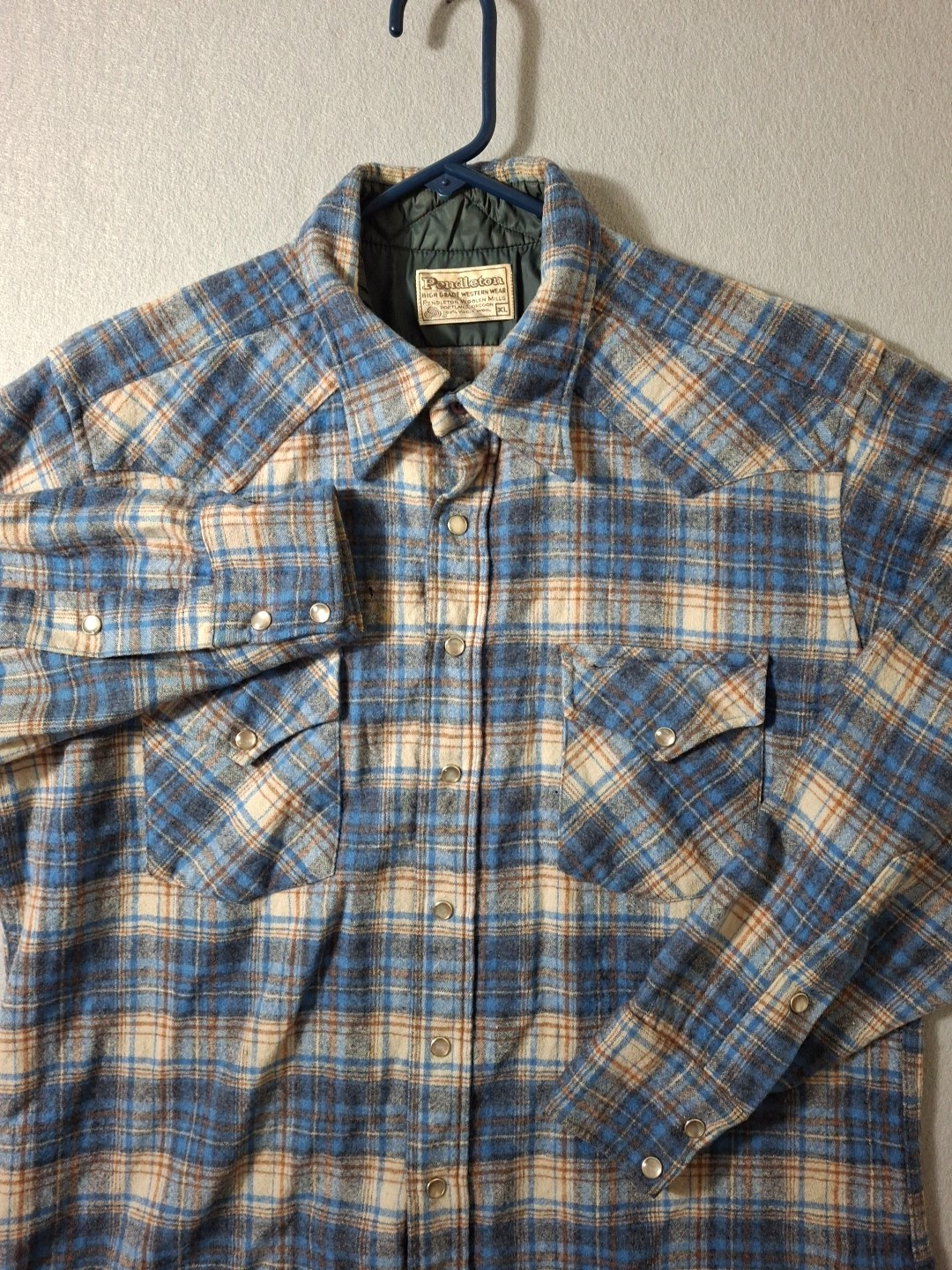 Pendleton High Grade Western Wear Shirt Women&rsquo;s XL Wool Pearl Snap Vintage 70s