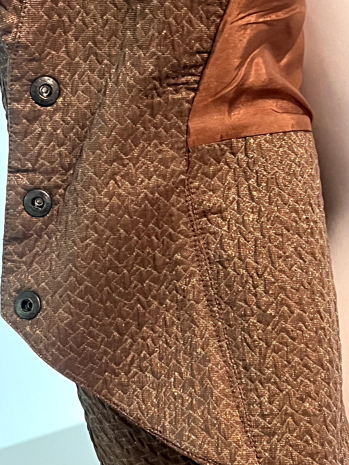 THIERRY MUGLER Bronze Copper METALLIC Blazer Jacket Size 40 France Vintage 1980s
