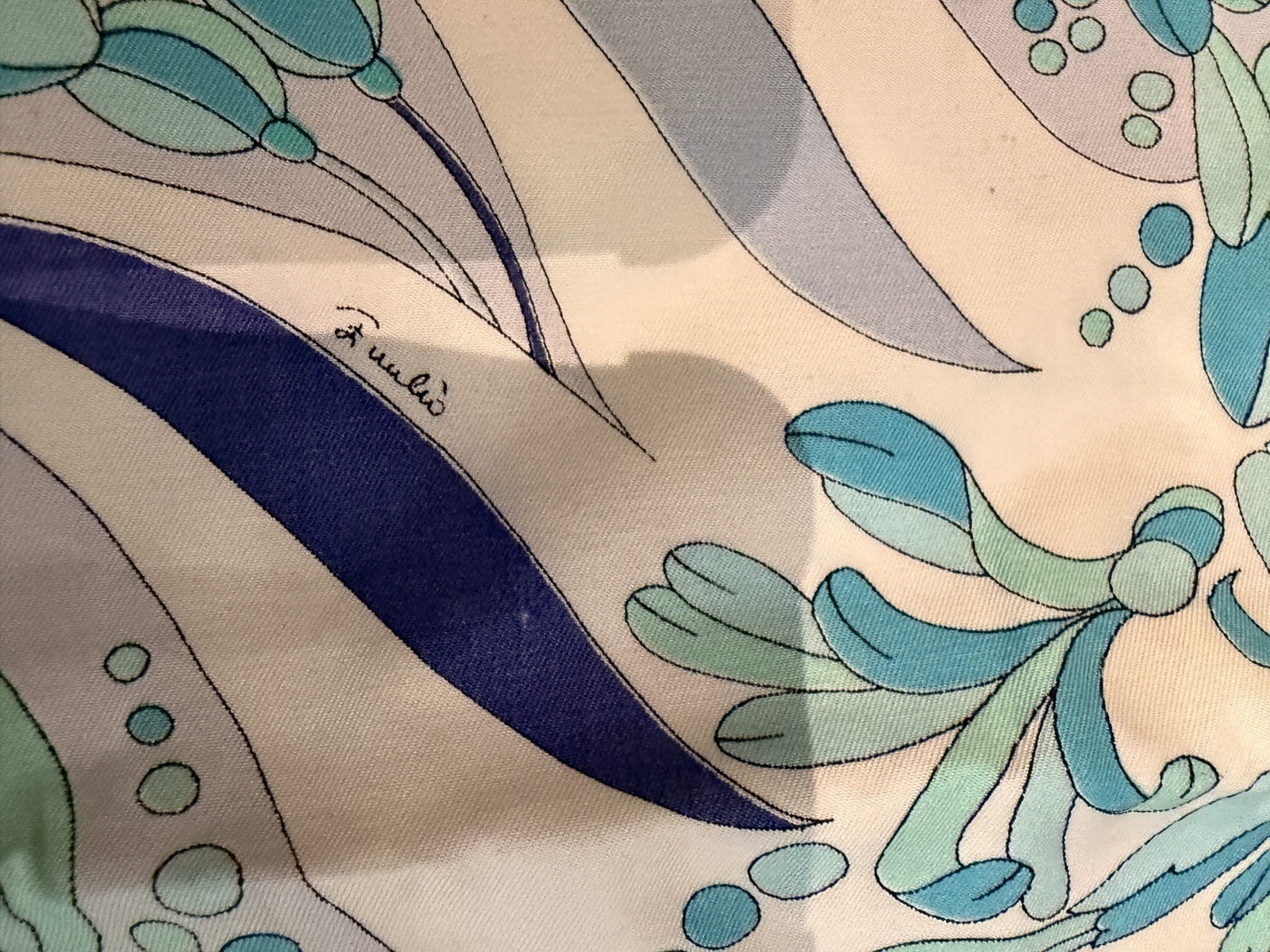Emilio Pucci Porto Azzurro Skirt Blue White Print Italy Cotton Size 4 Vintage.