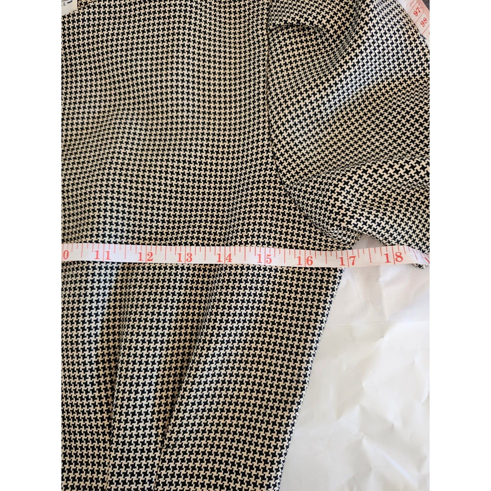 Vintage Jessica Howard Houndstooth Dress Petite Sz. 4 Black White 80s 90s Career