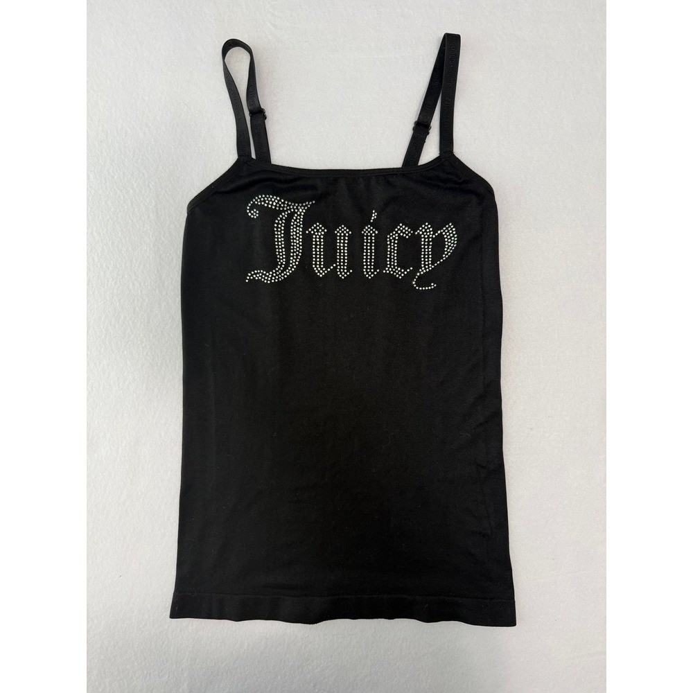 Juicy Couture Intimates Black Rhinestone Gothic Logo Camisole Tank Top S