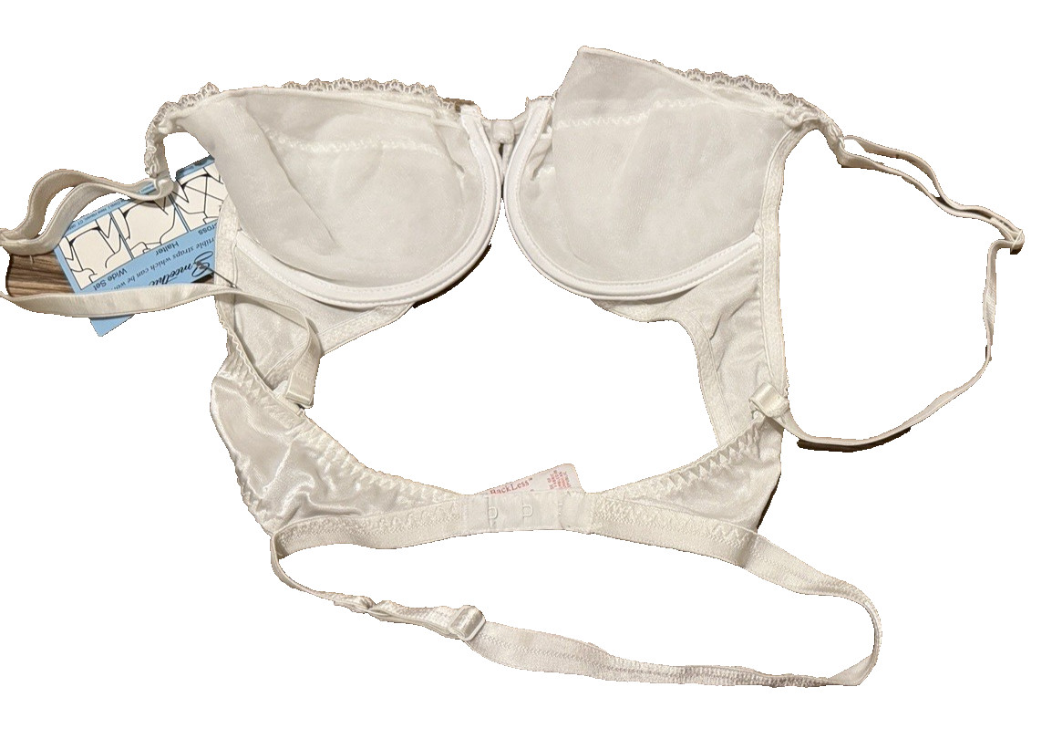 Vintage BACKLESS BY SMOOTHIE 193 Convertible Bra White 36B Underwire White NWT