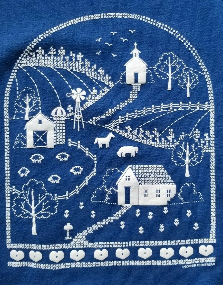 Vintage Gopher Activewear Puffy Print Blue Crewneck Sweatshirt – Women&rsquo;s S *B3