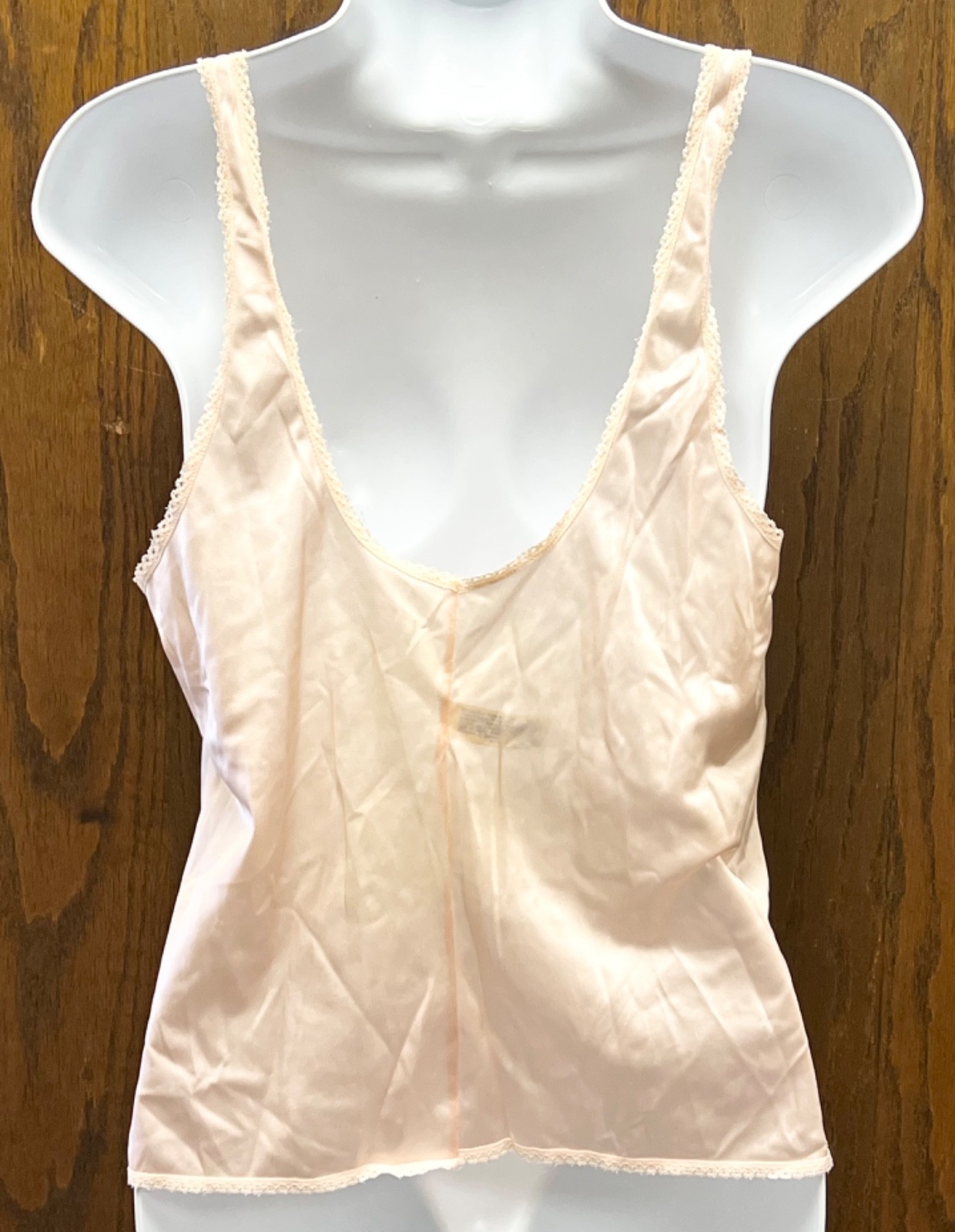 Vintage 80’s Maidenform Chantilly Pink Nylon Lace Cami Union Label Sz 36