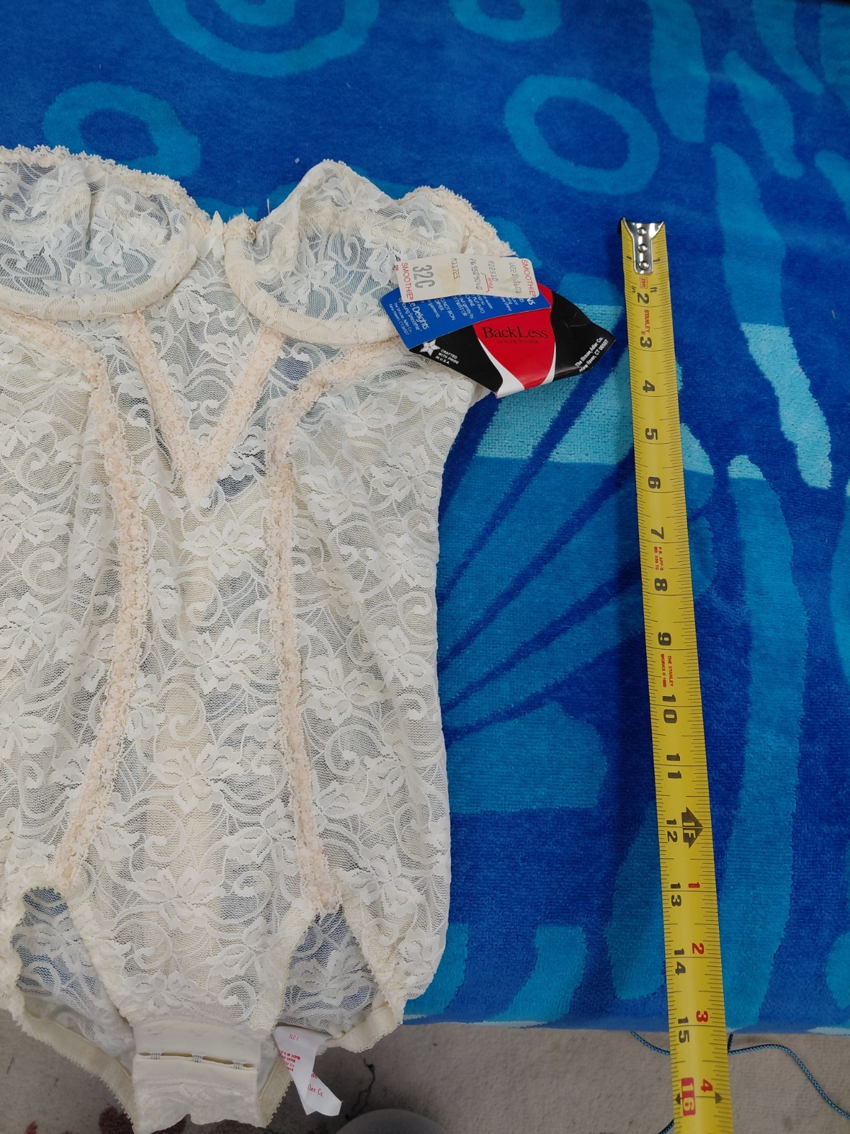 Vintage Backless Laced Body Brief Size 32C
