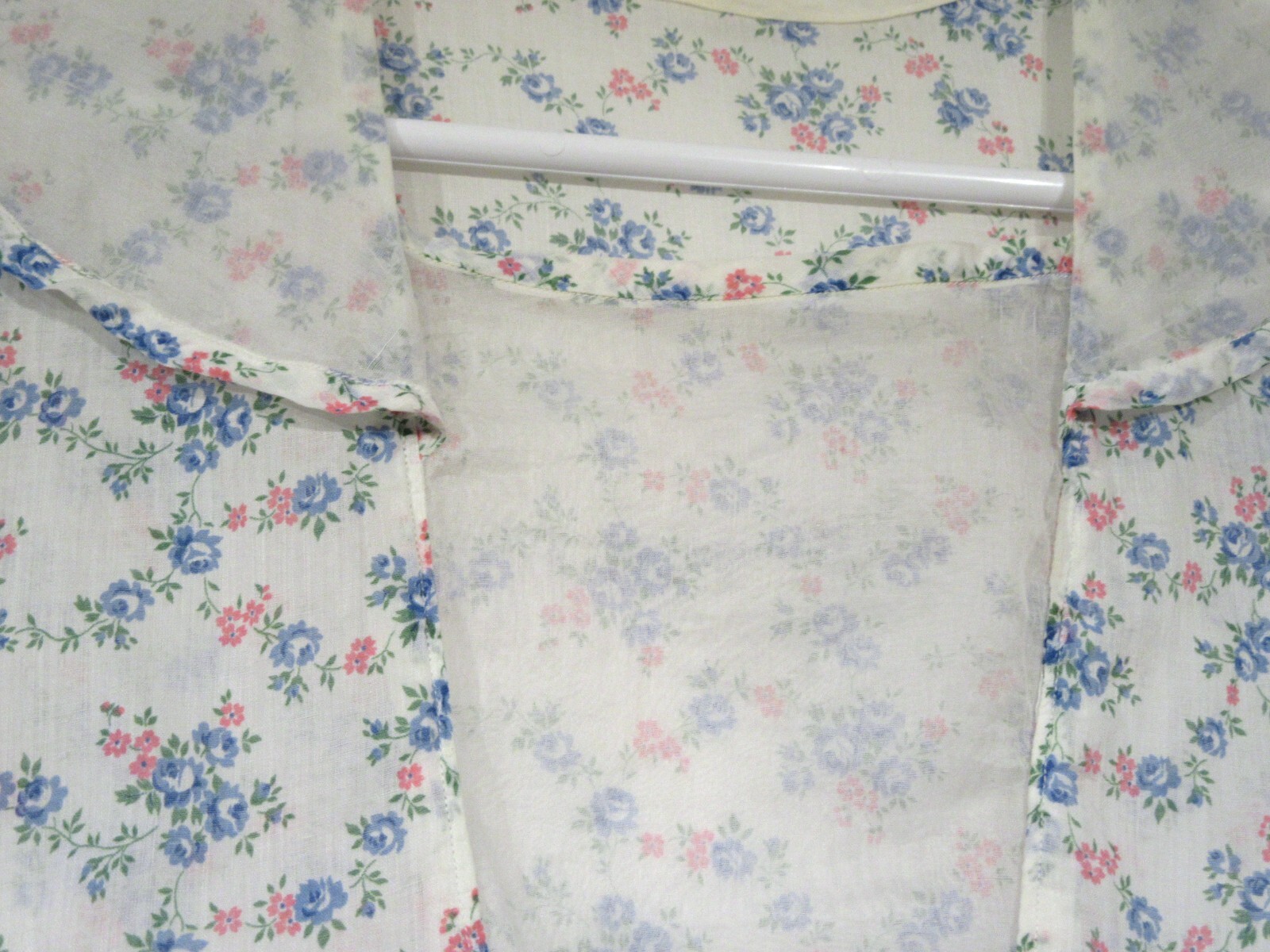 ANTIQUE VINTAGE DAY DRESS 1920S DROP WAIST COTTON FLORAL ORGANDY ART DECO M F4