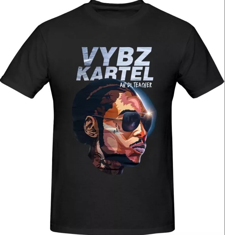 Vybz Kartel Men&rsquo;s T-Shirt Cotton Crew Neck Short Sleeve Tshirt Hip Hop Shirt Tee