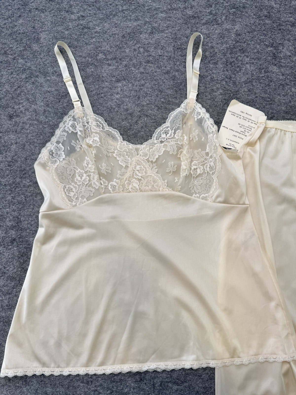 VTG Shadowline Camisole Cami Sz 34 & Half Slip Set Lingerie NEW, Lace, 80&rsquo;s