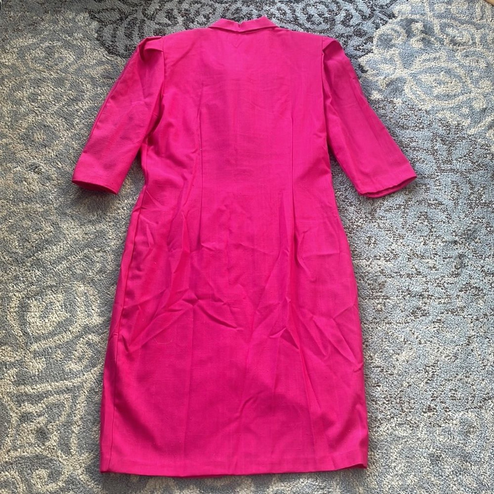Miss Dorby Vintage Collared Button Down Dress Hot Pink 16