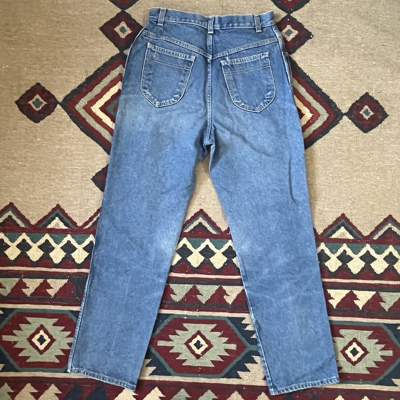 Vintage 80s Silver Unicorn High Waisted Mom Jeans Women’s Size 13 Blue Denim