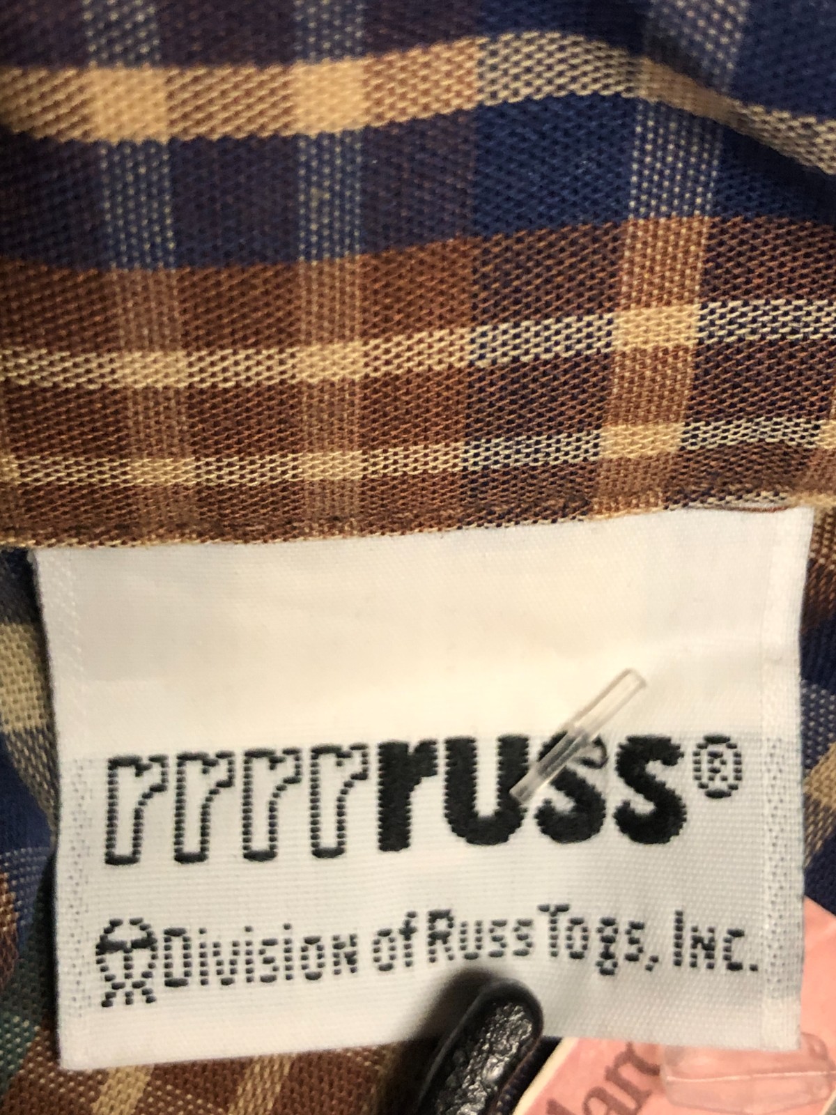 Vintage Russ Togs Plaid Button Down Top Deadstock Size 8 Shirt ILGWU USA