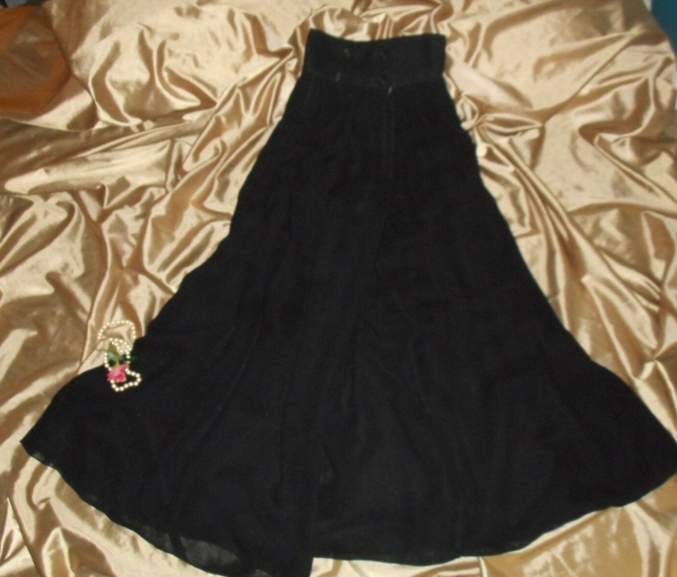 XS Dolce & Gabbana Palazzo Pants X-Wide Culotte Skirt 2-ply Silky Crepe Chiffon