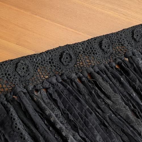 cafe Curtains 30 inch Length Goth Small Window 40&Prime;W x 30&Prime;L (Pack of 1) Black