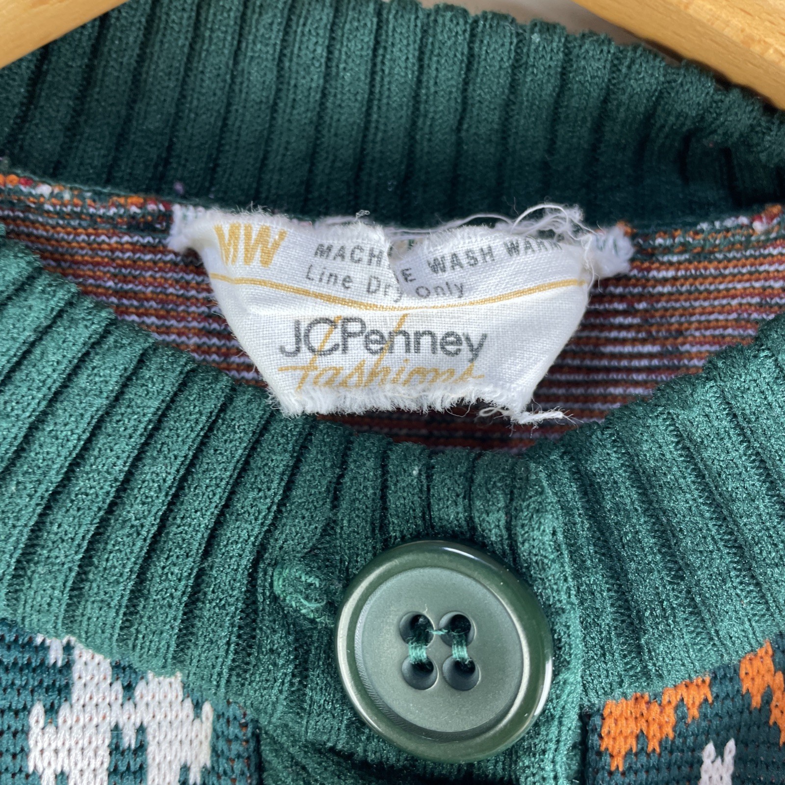 VTG J.C. Penney Acrylic Fair Isle Button Front Tunic Vest Women&rsquo;s Small